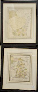 Group of six 19th century hand colored engraved maps to include New Jersey, Wisconsin, Florida, Eastern United States, Maryland and ...