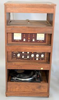 John Boulton signature stereo system, master control, 5 e-lec-tronic computer readout and record player. case ht. 44 in., wd. 21 3/4...