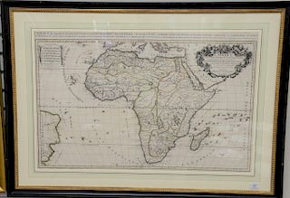 Map, L'Afrique divisee suivant L'estendue de ses principales parties, Alexis Hubert Jaillot after Sanson, hand colored engraved map....