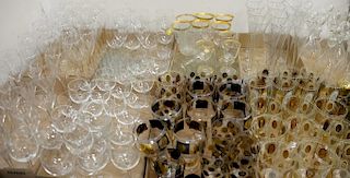 Eight box lots of glass cups, stemmed red and white wine.