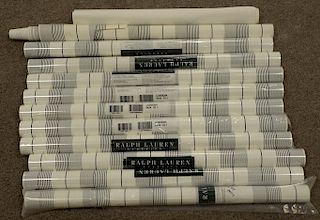 Group of rolls of wallpaper to include Ralph Lauren classics and custom wall paper with French market screen printed exclusively for...