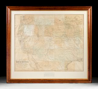AN ANTIQUE MAP, "National Map of the Territory of the United States from the Mississippi River to the Pacific Ocean," 1867,