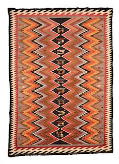 AN ANTIQUE NATIVE AMERICAN PICTORIAL "WAR" RUG, EARLY 20TH CENTURY,
