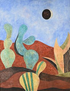 JAIMES MURILLO (Mexican b. 1940) A PAINTING, "Cacti," 1995,