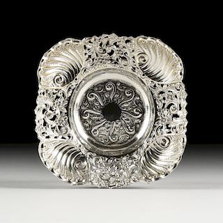 A VICTORIAN REPOUSSÉ STERLING SILVER FRUIT BOWL, HALLMARKED, CHARLES EDWARDS, LONDON, 1895,