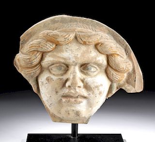 Greek Tarentum Polychrome Terracotta Antefix - Medusa