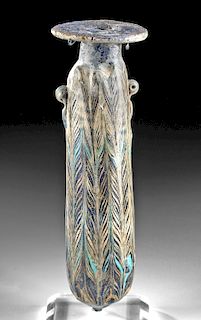 Tall Greek Hellenistic Core-Formed Glass Alabastron