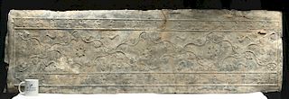 Rare Complete Roman Lead Sarcophagus Panel w/ Dolphins