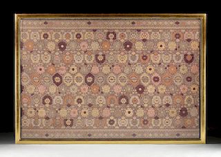 AN ANTIQUE BALINESE POLYCHROME FLORAL SILK BROCADE SARONG KAIN-SONGKET, INDONESIA, LATE 19TH CENTURY,