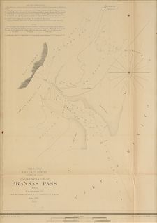 AN ANTIQUE MAP, "U.S. Cost Survey, Reconnaissance of Aransas Pass, Texas," CIRCA 1853,