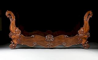 AN AMERICAN CLASSICAL FLAME MAHOGANY SLEIGH BED, SECOND QUARTER 19TH CENTURY,