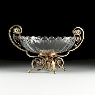 A GILT BRONZE MOUNTED BACCARAT GLASS CENTERPIECE, FRENCH, LATE 19TH/EARLY 20TH CENTURY,