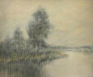 ALEXANDER JOHN DRYSDALE (American/Louisiana 1870-1934) A PAINTING, "Bayou Landscape," 1912,