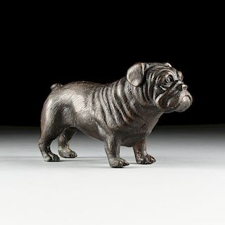 A BRONZE SCULPTURE OF A BULLDOG, EARLY/MID 20TH CENTURY,