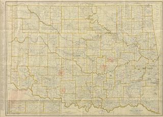 AN ANTIQUE MAP, "Rand McNally Standard Map of Oklahoma,"