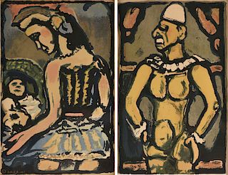 after GEORGE ROUAULT (French 1871-1958) A PAIR OF PRINTS, "Dors, Mon Amour (Sleep my Love)," AND "Triste Os (Sad Bone)," MID/LATE 20TH CENTURY,