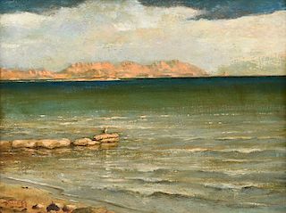 DIRK VAN DRIEST (Dutch/American 1889-1989) A PAINTING, "Guaymas Bays,"