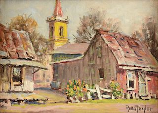 ROLLA SIMS TAYLOR (American/Texas 1872-1970) A PAINTING, "Irish Flats,"