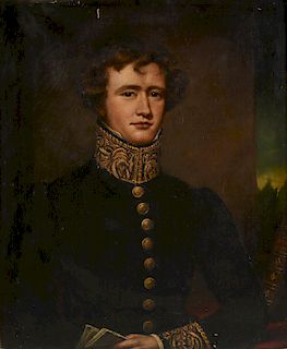 attributed to JAMES NORTHCOTE (British 1746-1831) A PAINTING, "Portrait of St. Vincent Keene Hawkins Whitshed Esq.,"