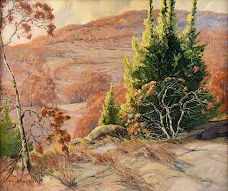 HARRY ANTHONY DEYOUNG (American/Texas 1893-1956) "Autumn at Boerne, Texas," CIRCA 1930,