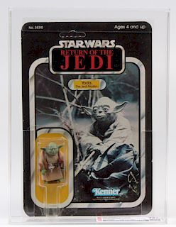 1983 Kenner Star Wars ROTJ 65 Back B Yoda CAS 75+