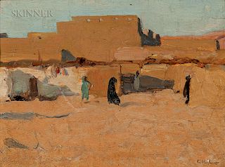 Charles Hoffbauer (French/American, 1875-1957)  Desert Scene