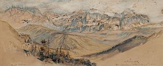Samuel Colman (American, 1832-1920)  Two Watercolor Studies: The Grödner Joch