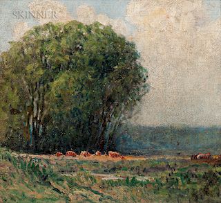 John Joseph Enneking (American, 1841-1916)  Cattle Landscape