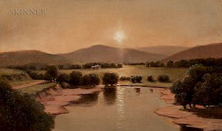 Lemuel Maynard Wiles (American, 1826-1905)  Genesee Valley Sunset