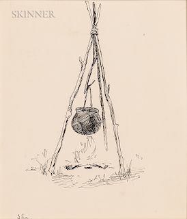 Frederic Remington (American, 1861-1909)  Camp Kettle