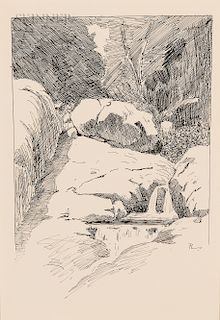Frederic Remington (American, 1861-1909)  Pool among Rocks