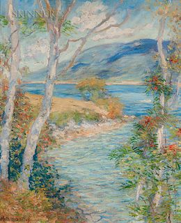 Mary Brewster Hazelton (American, 1868-1953)  Landscape with Birches