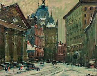 Arthur Clifton Goodwin (American, 1864-1929)  Winter in the City