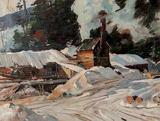 Aldro Thompson Hibbard (American, 1886-1972)  Sawmill at Winter