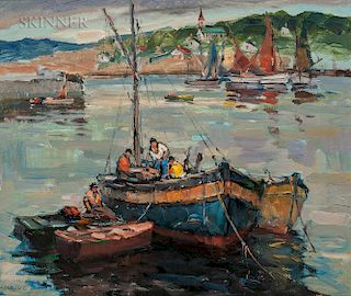 Antonio Cirino (Italian/American, 1889-1983)  Fishermen in a Boat
