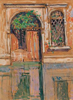 Jane Peterson (American, 1876-1965)  Venetian Doorway in Sunlight, Old Venice