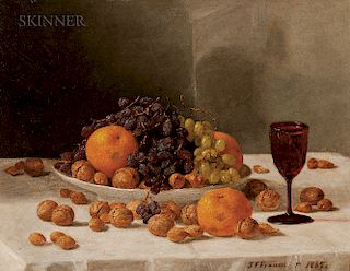 John F. Francis (American, 1808-1886)  Still Life with Fruits and Nuts