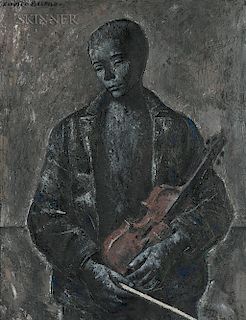 Xavier Bueno (Italian, 1915-1979)  Ragazzo con Violino