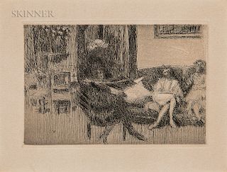 Edouard Vuillard (French, 1868-1940)  Intérieur au canapé