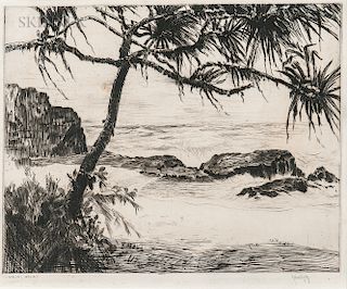 John Melville Kelly (American, 1879-1962)  Kauai Hala  /A Hawaiian Coastal View