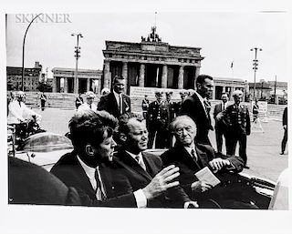 Will McBride (American, 1931-2015)  John F. Kennedy, Willy Brandt, Konrad Adenauer after visiting the Wall at the Brandenb...