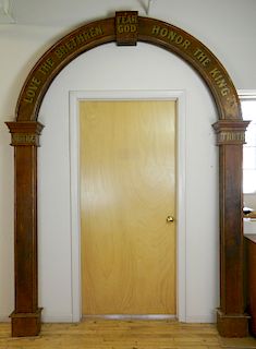 Fraternal order wood entrance arch