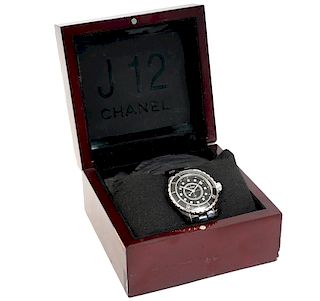 Chanel Black J12 Ceramic & Diamond Watch