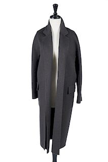 Hermes Charcoal Cashmere 3/4 Coat, Size 38