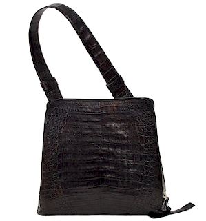 Nancy Gonzalez Crocodile Black Shoulder Bag