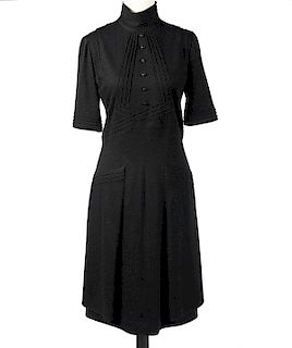 Chanel Wool Blend Black Shimmer Dress Sz 40