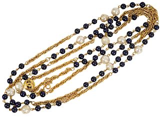 Chanel Satoir Necklace Faux Pearls & Beads 1984