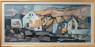 Stefan Lokos "Houses in the Hills" Painting
