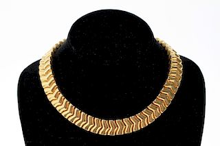 Adriano Chimento 18K Gold Chevron Choker Necklace