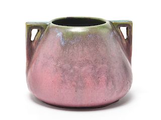 Fulper Two-Handled Rose Glaze Pottery Vase